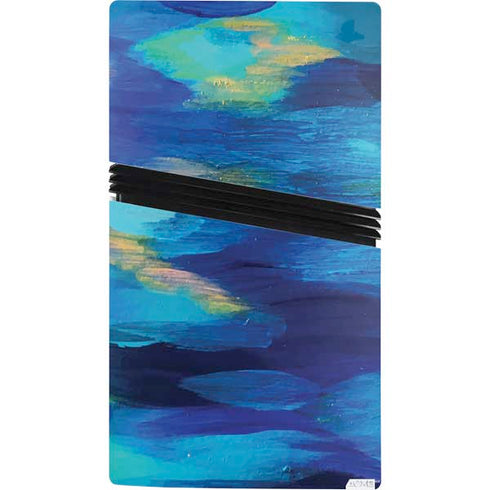 Ocean Blue Brush Stroke by Etta Vee PS5 Pro Bundle Skin